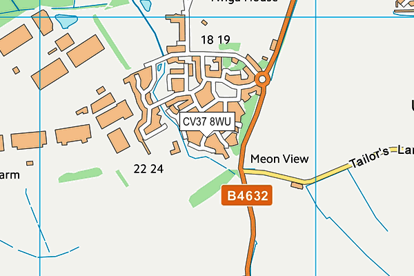 CV37 8WU map - OS VectorMap District (Ordnance Survey)