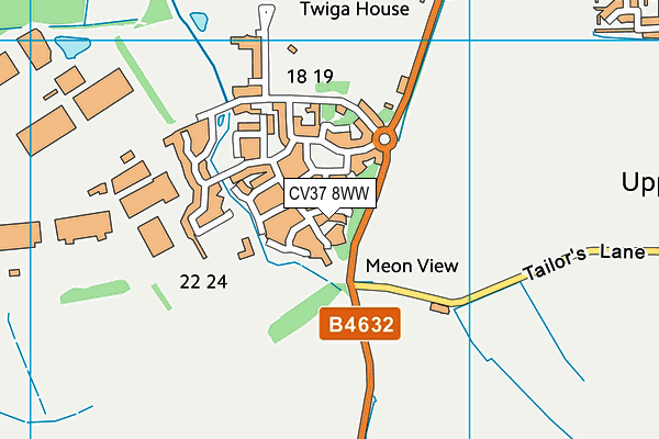 CV37 8WW map - OS VectorMap District (Ordnance Survey)