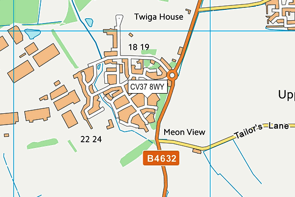 CV37 8WY map - OS VectorMap District (Ordnance Survey)