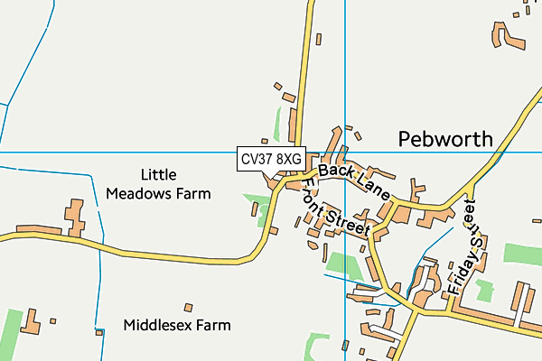 CV37 8XG map - OS VectorMap District (Ordnance Survey)