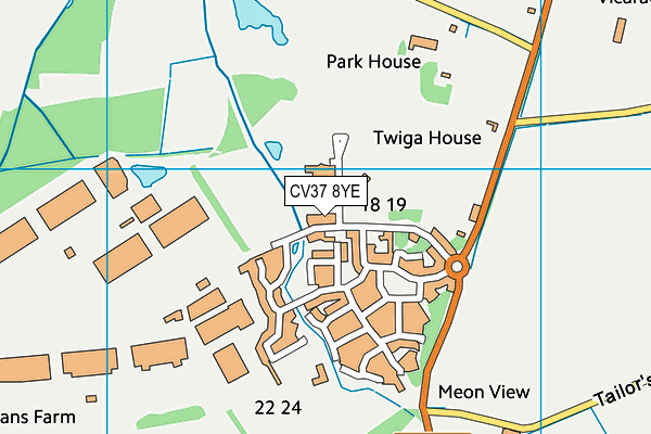 CV37 8YE map - OS VectorMap District (Ordnance Survey)
