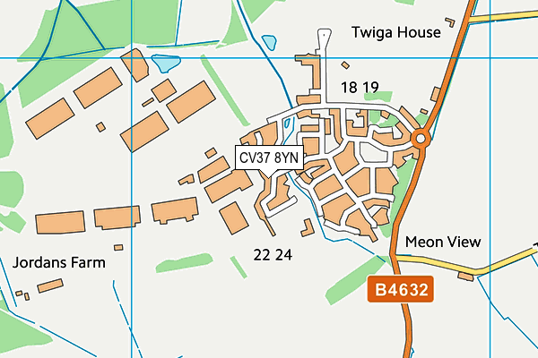 CV37 8YN map - OS VectorMap District (Ordnance Survey)