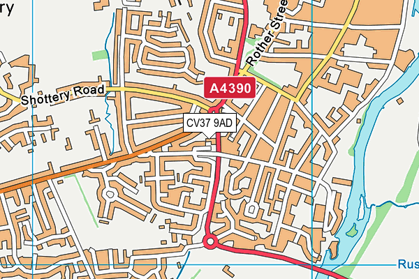 CV37 9AD map - OS VectorMap District (Ordnance Survey)