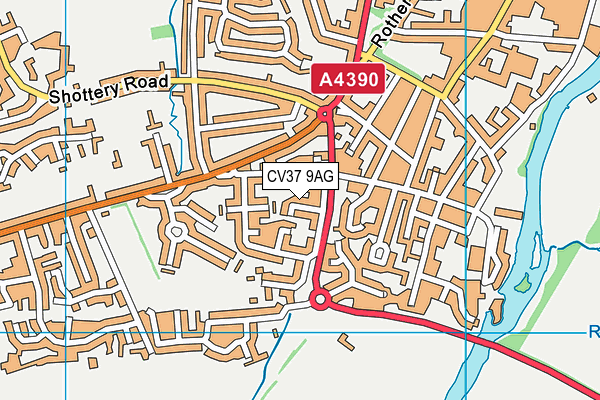 CV37 9AG map - OS VectorMap District (Ordnance Survey)