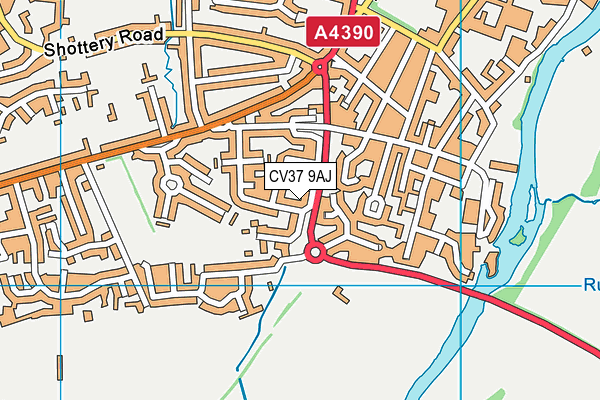 CV37 9AJ map - OS VectorMap District (Ordnance Survey)