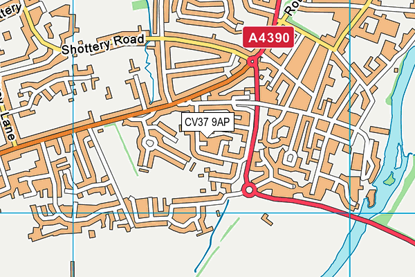 CV37 9AP map - OS VectorMap District (Ordnance Survey)