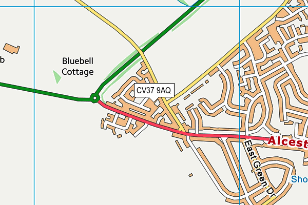 CV37 9AQ map - OS VectorMap District (Ordnance Survey)