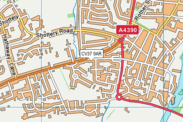 CV37 9AR map - OS VectorMap District (Ordnance Survey)