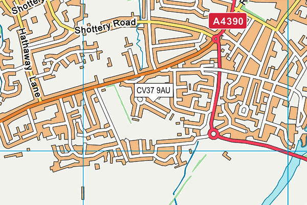 CV37 9AU map - OS VectorMap District (Ordnance Survey)