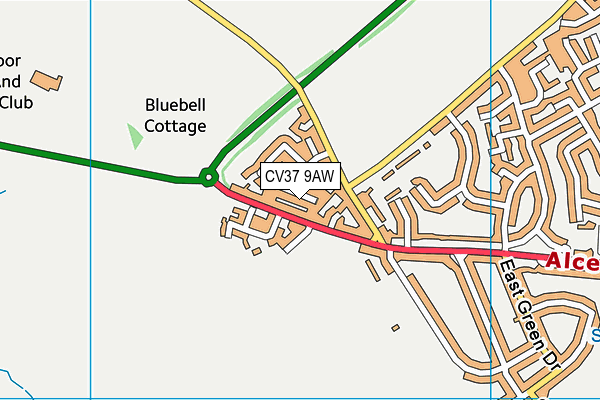 CV37 9AW map - OS VectorMap District (Ordnance Survey)