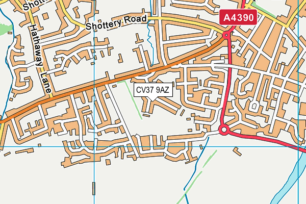 CV37 9AZ map - OS VectorMap District (Ordnance Survey)