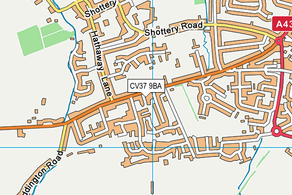 CV37 9BA map - OS VectorMap District (Ordnance Survey)