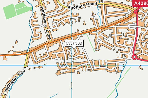 CV37 9BD map - OS VectorMap District (Ordnance Survey)