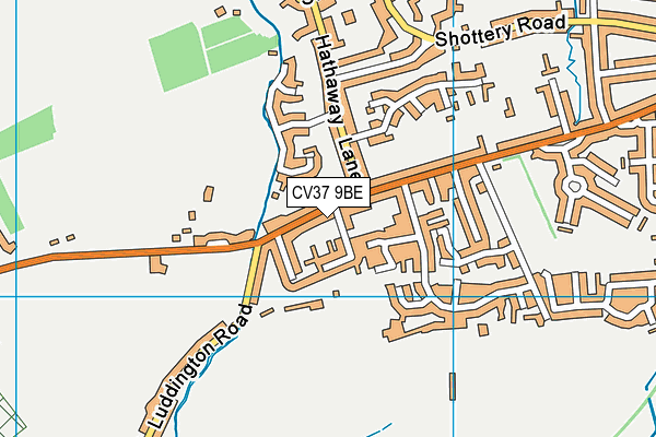 CV37 9BE map - OS VectorMap District (Ordnance Survey)