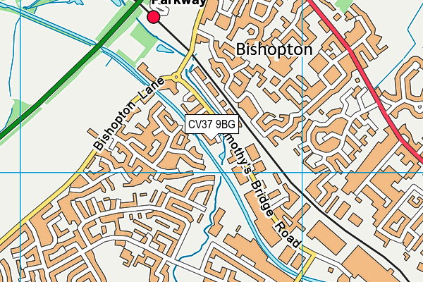 CV37 9BG map - OS VectorMap District (Ordnance Survey)