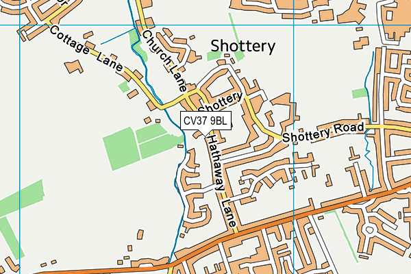 Shottery Memorial Hall map (CV37 9BL) - OS VectorMap District (Ordnance Survey)