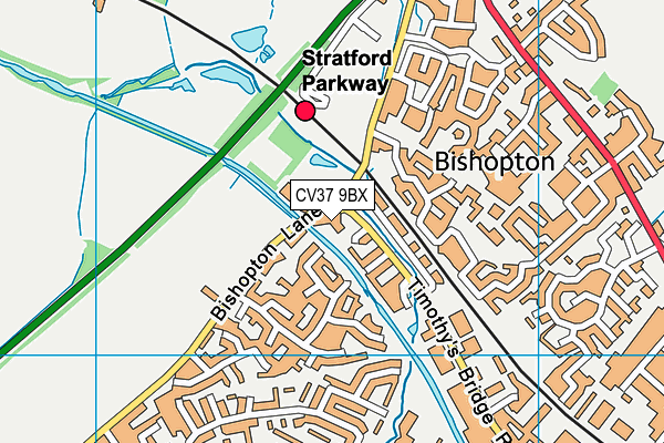 CV37 9BX map - OS VectorMap District (Ordnance Survey)