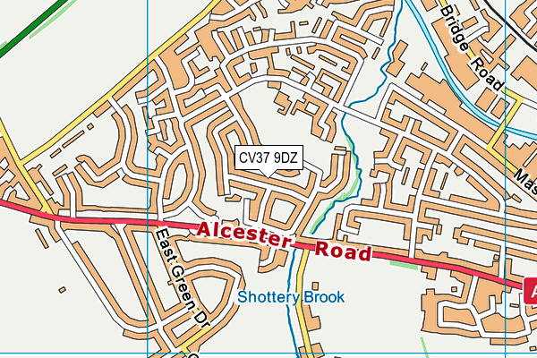 CV37 9DZ map - OS VectorMap District (Ordnance Survey)