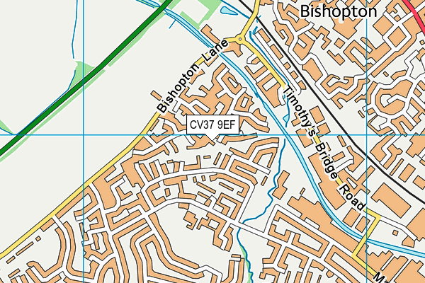 CV37 9EF map - OS VectorMap District (Ordnance Survey)