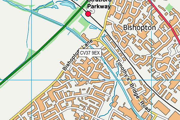 CV37 9EX map - OS VectorMap District (Ordnance Survey)