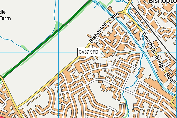 CV37 9FD map - OS VectorMap District (Ordnance Survey)