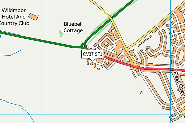 CV37 9FJ map - OS VectorMap District (Ordnance Survey)