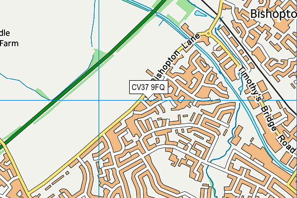 CV37 9FQ map - OS VectorMap District (Ordnance Survey)