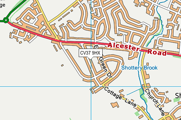 CV37 9HX map - OS VectorMap District (Ordnance Survey)