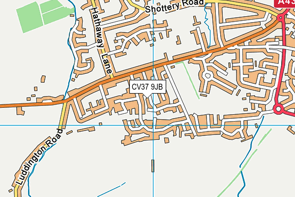CV37 9JB map - OS VectorMap District (Ordnance Survey)