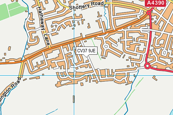 CV37 9JE map - OS VectorMap District (Ordnance Survey)