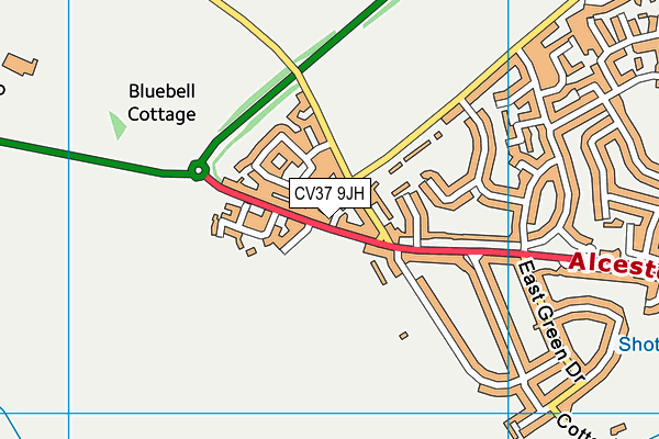 CV37 9JH map - OS VectorMap District (Ordnance Survey)