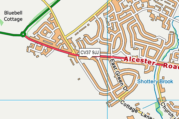 CV37 9JJ map - OS VectorMap District (Ordnance Survey)