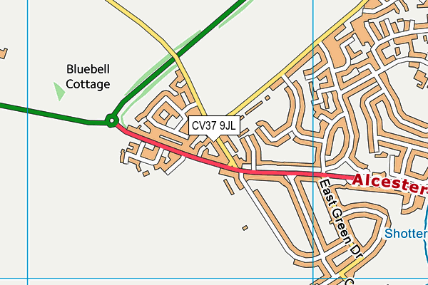 CV37 9JL map - OS VectorMap District (Ordnance Survey)