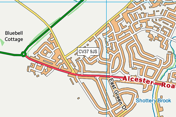 CV37 9JS map - OS VectorMap District (Ordnance Survey)