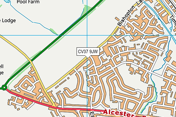 CV37 9JW map - OS VectorMap District (Ordnance Survey)