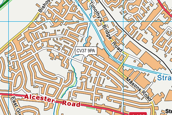 CV37 9PA map - OS VectorMap District (Ordnance Survey)