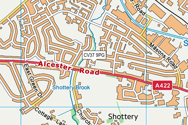 CV37 9PG map - OS VectorMap District (Ordnance Survey)