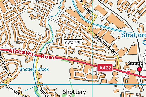 CV37 9PL map - OS VectorMap District (Ordnance Survey)