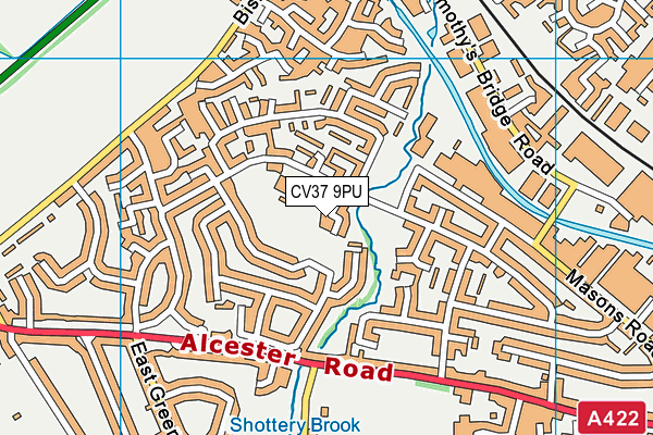 CV37 9PU map - OS VectorMap District (Ordnance Survey)