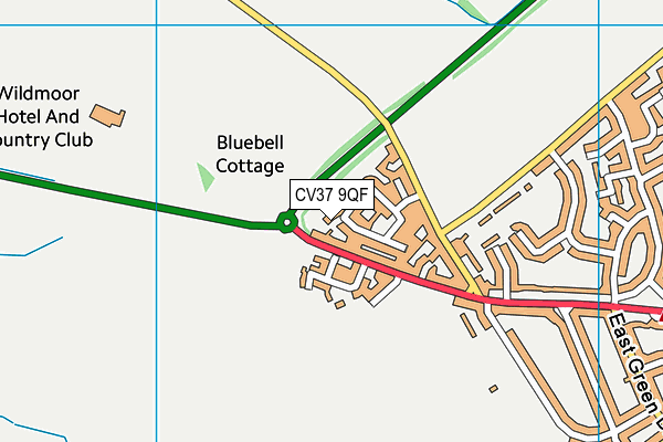 CV37 9QF map - OS VectorMap District (Ordnance Survey)