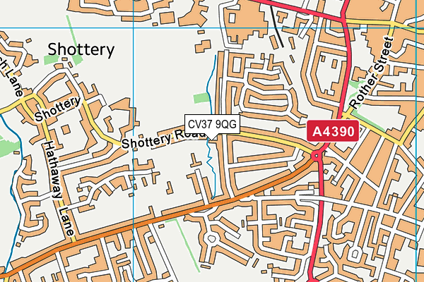 CV37 9QG map - OS VectorMap District (Ordnance Survey)
