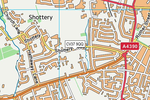 CV37 9QQ map - OS VectorMap District (Ordnance Survey)