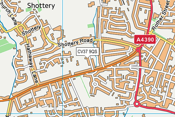 CV37 9QS map - OS VectorMap District (Ordnance Survey)