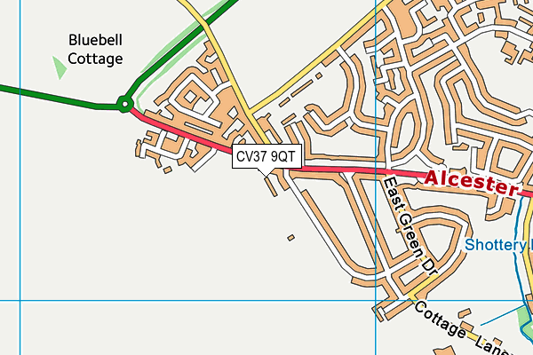 CV37 9QT map - OS VectorMap District (Ordnance Survey)