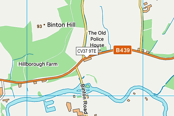 CV37 9TE map - OS VectorMap District (Ordnance Survey)