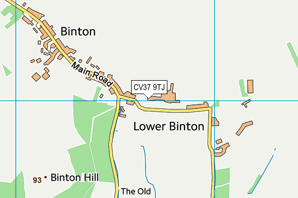 CV37 9TJ map - OS VectorMap District (Ordnance Survey)