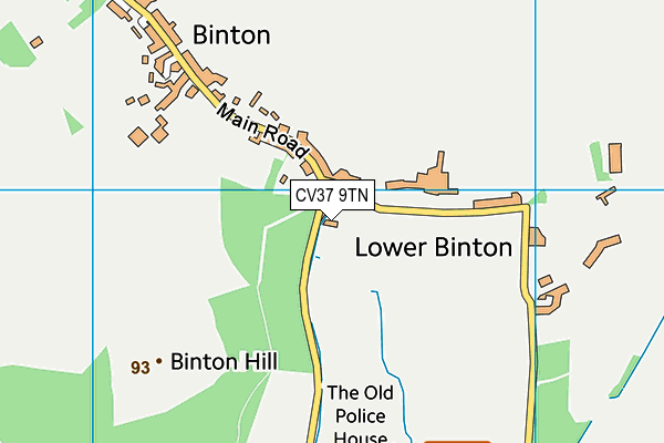 CV37 9TN map - OS VectorMap District (Ordnance Survey)