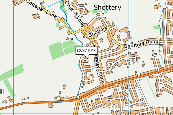 CV37 9YX map - OS VectorMap District (Ordnance Survey)