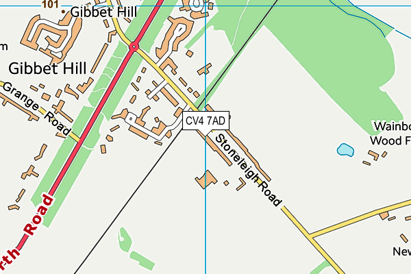 CV4 7AD map - OS VectorMap District (Ordnance Survey)