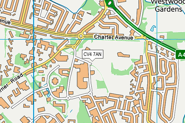 CV4 7AN map - OS VectorMap District (Ordnance Survey)